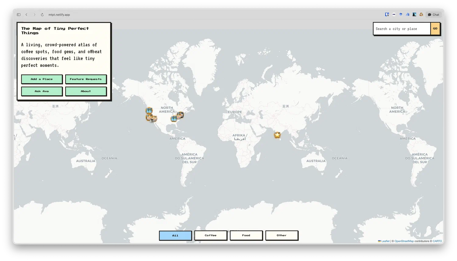 The Map of Tiny Perfect Things