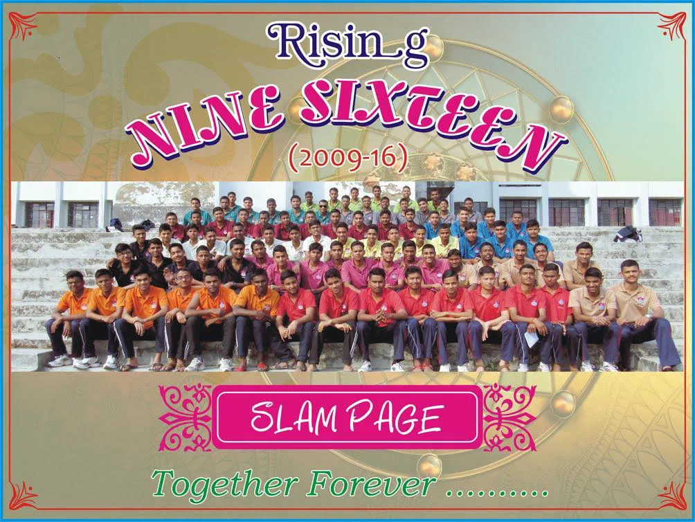 All 93 of us in Class 12, in our house colour t-shirts. Vikramites are the pink panthers. Can you spot me?